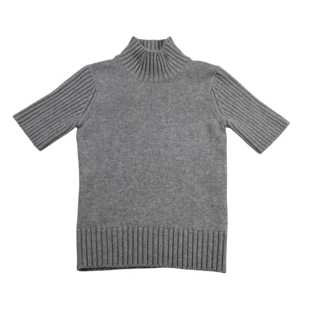 Khaite NWOT Mock Neck Cashmere Knit Sweater Top Women's Size XS Short Sleeve